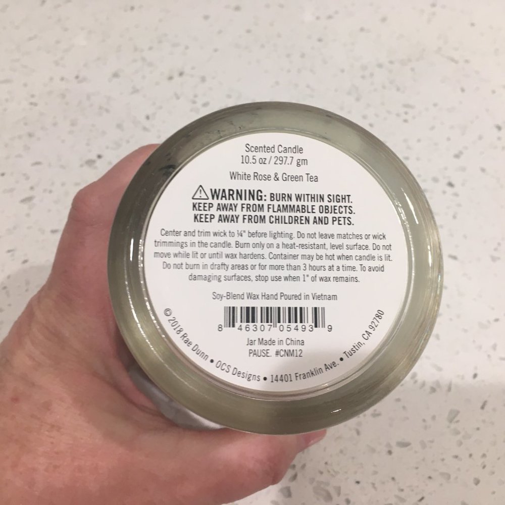 Rae Dunn Candle “PAUSE” 10.5 oz Winter Rose & Green Tea Candle, NEW - Picture 5 of 5